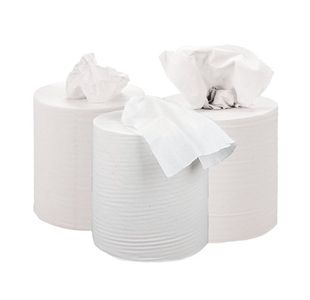 2Work Cfeed Roll 2-Ply 150M Wht Pk6