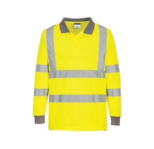 Eco Hi Vis Polo L/S Ylw Xl Pk6