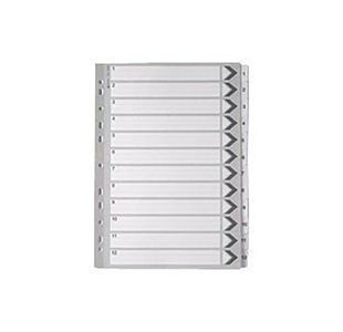 White A4 1-12 Mylar Index Dividers
