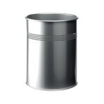 Durable Metal Waste Bin 15L Slver