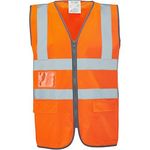 Ultra Orange Zip-Up Hi-Vis Vest L