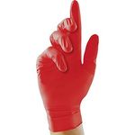 Red Nitrile Disb Gloves M Pk100