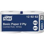 White Combi Paper Towel Roll Pk2