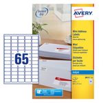 Avery Mini Lbls Wht 65L/Sh Ijet Bx25