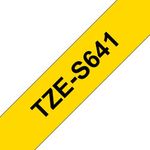 Brother Tze Tpe 18Mmx8M Blk/Ylw Tpe