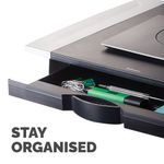 Fellowes Off Suite Std Mon Rsr Bk/Gy