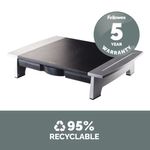 Fellowes Off Suite Std Mon Rsr Bk/Gy