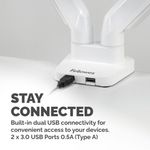 Fellowes Platinum Dual Mon Arm Wht