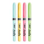 Bic Highlighter Grip Pastel Astd P4