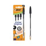 Bic Cristal Ball Pen Med Blk Pk4