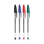 Bic Cristal Ball Pen Med Ast Pk4