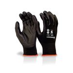 Pu Coated Gloves Black M