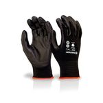 Pu Coated Gloves Black L