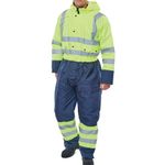 2Tone Hi Vis Coverall Sylw/Nblu Xl