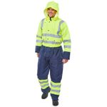 2Tone Hi Vis Coverall Sylw/Nblu Xl