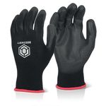 Pu Coated Gloves Black L Pk10