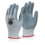 Nitrile Foam Poly Gloves Grey L Pk10