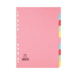 Elba A4 10 Part Card Divider Ast