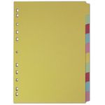 Elba A4 10 Part Card Divider Ast
