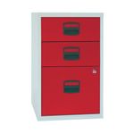 Bisley 3 Drw Home Filing Grey/Red
