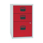 Bisley 3 Drw Home Filing Grey/Red