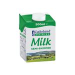 Lakeland Semi-Skim Milk 500Ml Pk12