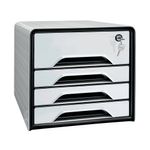 Smoove Secure 4Drawer Mod W/Lock Wht