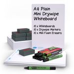 Show-Me Plain Drywipe Board A4 Pk10