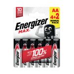 Energizer Max Aa Battery 4+2 Pk6