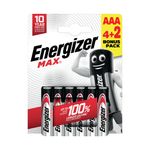 Energizer Max Aaa Battery 4+2 Pk6
