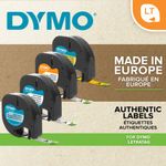 Dymo Letratag Plas Tape 12Mmx4M Ylw