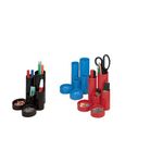 Desk Tidy 6 Compartment Tubes Black