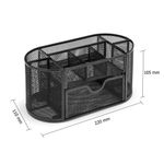 Desk Organiser Mesh Rubber Pads Blk
