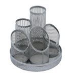 Desk Tidy Mesh 5 Compartment Slv