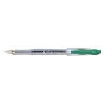Roller Gel Pen Clear Barrel Grn Pk12