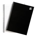 Notebook Wirebound A4 Blk Pk5