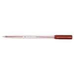 Ball Pen Clr Barrel Med Red Pk20