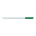 Ball Pen Clr Barrel Med Grn Pk20