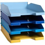 Exacompta Bee Blue Letter Trays Pk 4