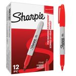 Sharpie Permnt Marker Fine Red Pk12