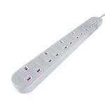 Connekt Gear Uk 6-Way Ext Lead 2M