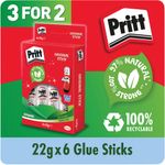 Pritt Stick Glue Stick 22G Pk6 3For2