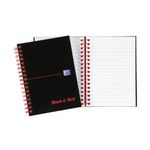 Black N Red Hb Wire Rule Ntbk A6 Pk5