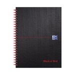 Black N Red Hb Wire Rule Ntbk A5 Pk5