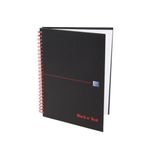 Black N Red Hb Wire Rule Ntbk A5 Pk5