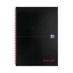 Black N Red Hb Wire A-Z Ntbk A4 Pk5