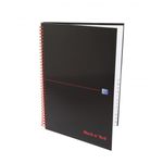 Black N Red Hb Wire A-Z Ntbk A4 Pk5