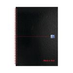 Black N Red Hb Wire A-Z Ntbk A4 Pk5