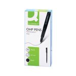 Q-Connect Ohp Pen Perm Fine Blk Pk10