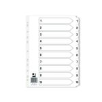 Q-Connect Index 1-10 Board Wht Pk25